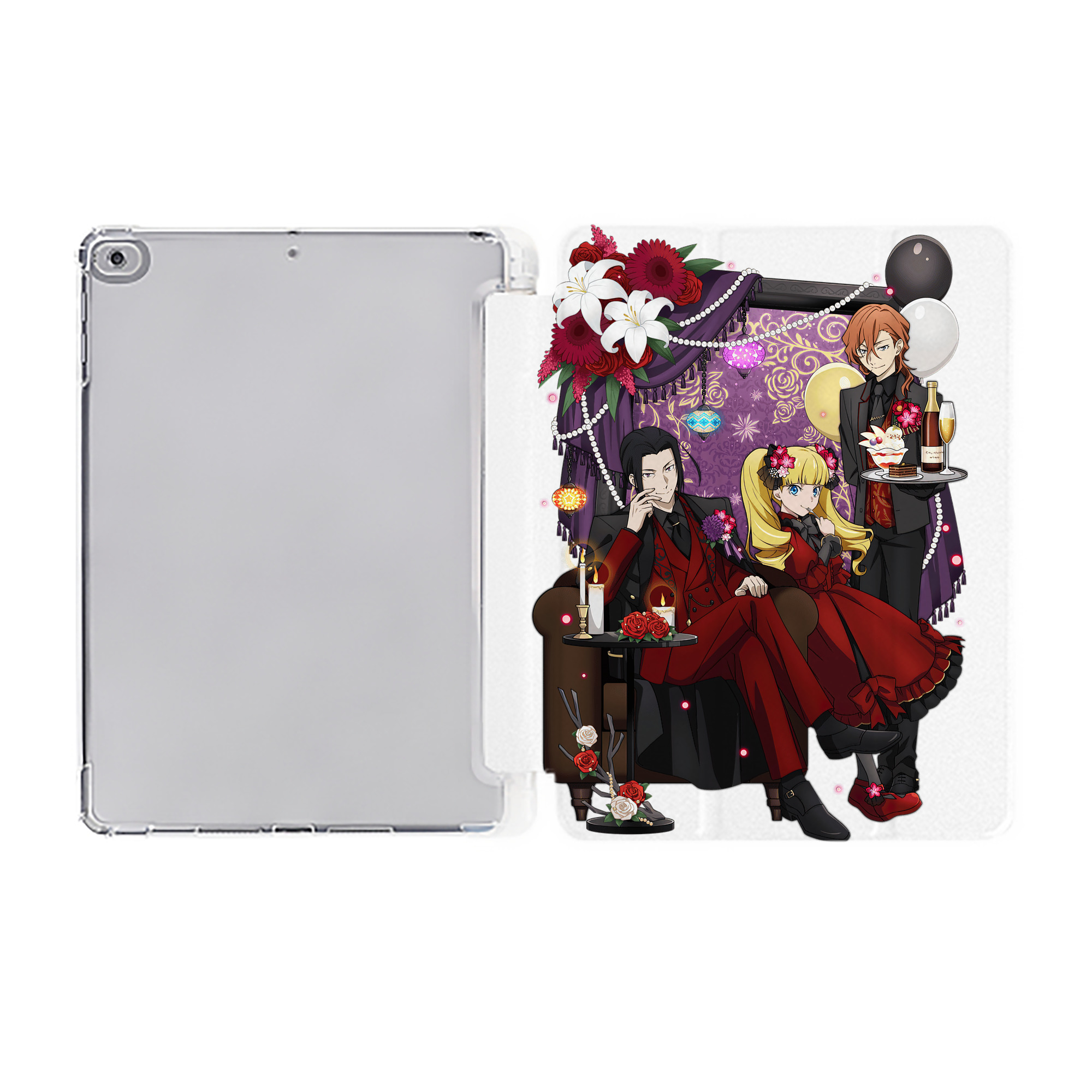 （画像用） 文豪ストレイドッグス Bungo Stray Dogs IPad ケース ペン収納付き 三つ折りスタンド PUレザー×シリコン 対応機種9.5/10.5/10.9インチ